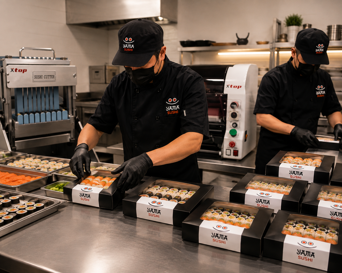 Producción y empaquetado Yamasushi para restaurantes
